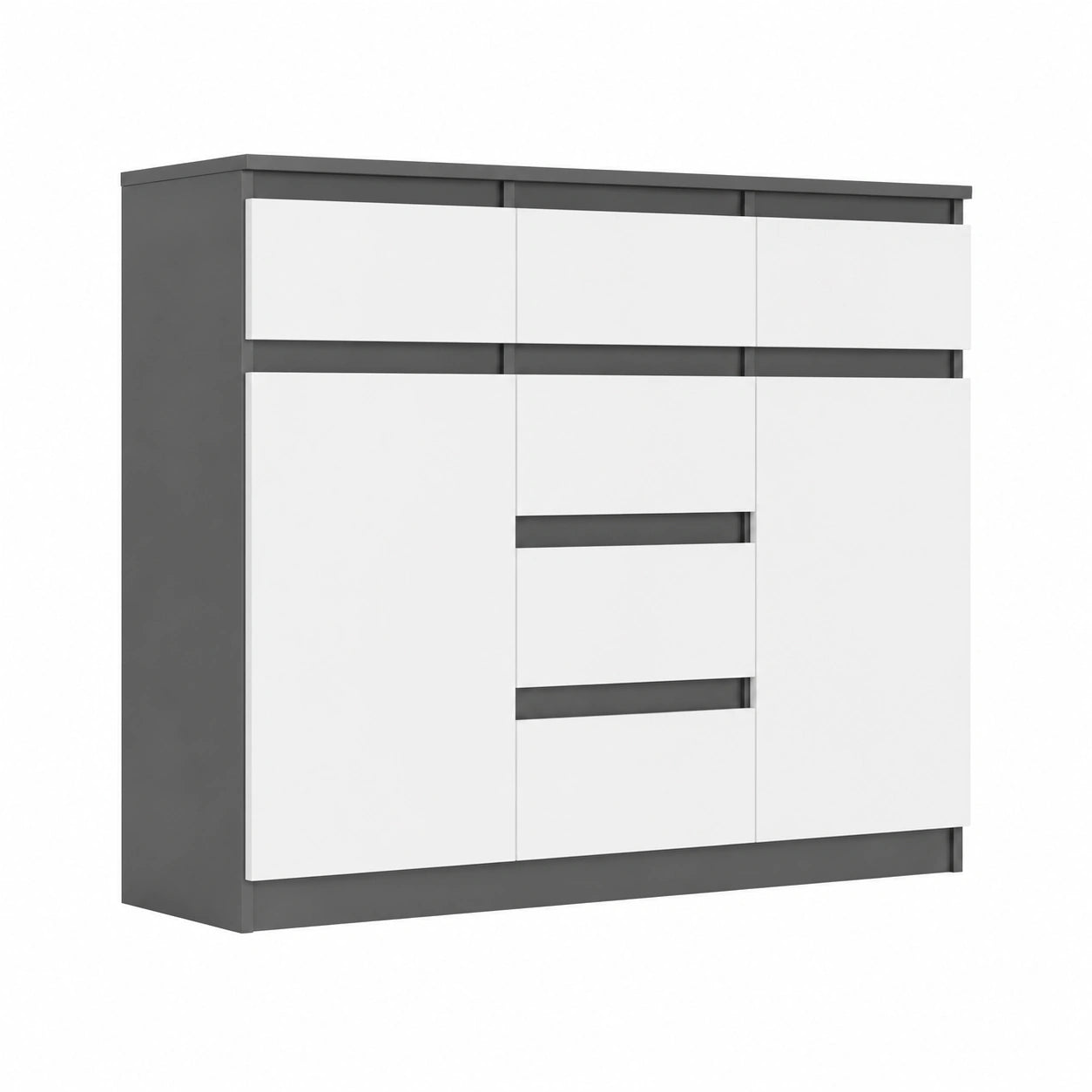 Highboard – 120 × 40 × 98 cm, moderner Stil, mit Schubladen, Anthrazit, für Esszimmer, Wohnzimmer und Schlafzimmer