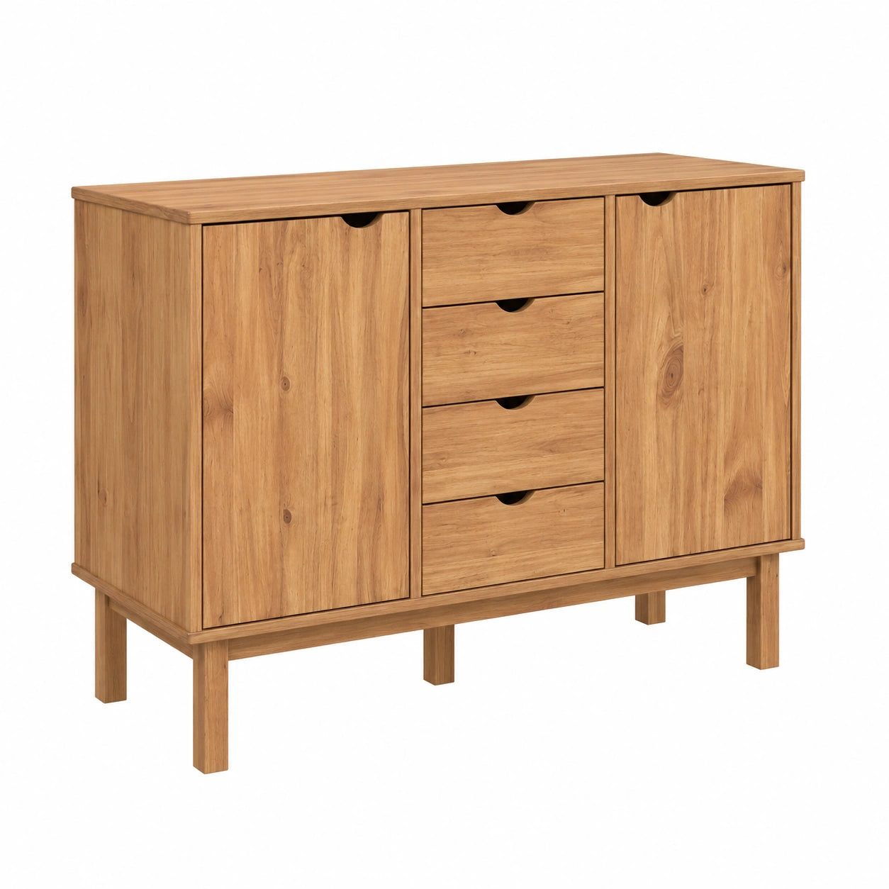 Sideboard – 113,5 × 43 × 73 cm, aus Massivholz und Kiefernholz