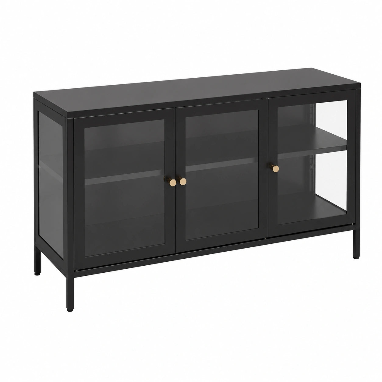 Sideboard – aus Metall, Schwarz und Gold