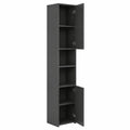 Hochschrank – 180 × 33 × 34 cm, aus Holz, Anthrazit und Schwarz, für Badezimmer