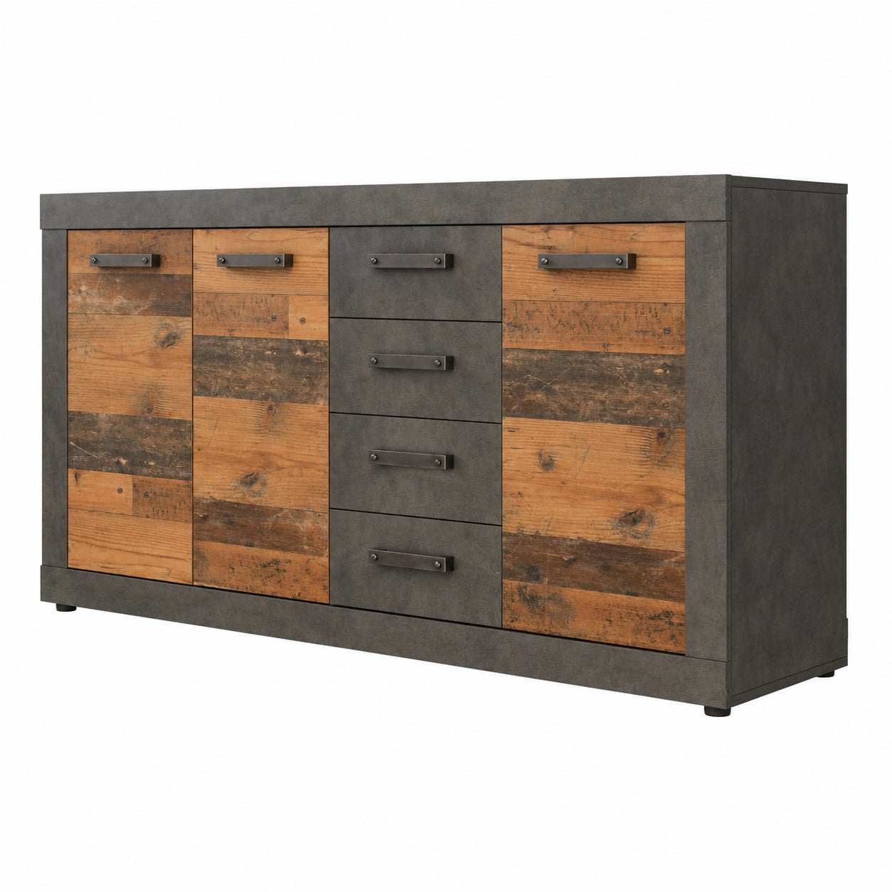 Kommode – 151 × 86 × 37 cm, mit Schubladen, Grau