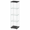 Glasvitrine – 164 × 42.5 × 36.5 cm, moderner Stil, aus Glas und Holz, Schwarz, für Küche, Wohnzimmer und Büro