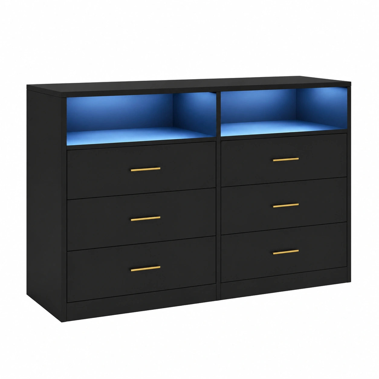 Kommode – 40 × 119 × 81,2 cm, moderner Stil, mit LED-Beleuchtung, mit Schubladen, für Wohnzimmer und Schlafzimmer