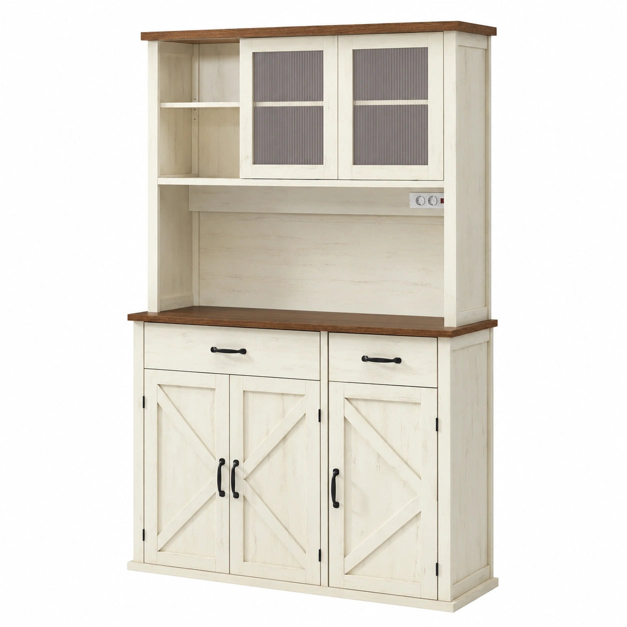 Sideboard – 39,5 × 106,5 × 180,6 cm, Landhausstil, mit Schubladen, mit Ablagen
