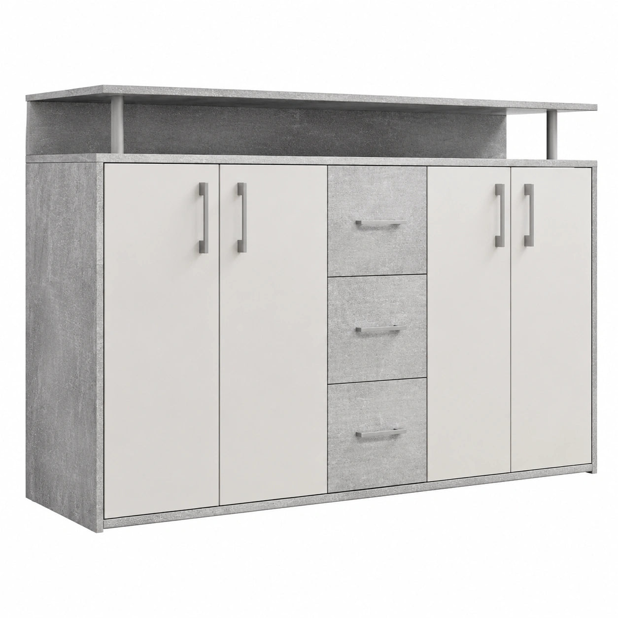 Sideboard – 139 × 90 × 34 cm, moderner Stil, mit Stauraum, mit Schubladen, mit Ablagen