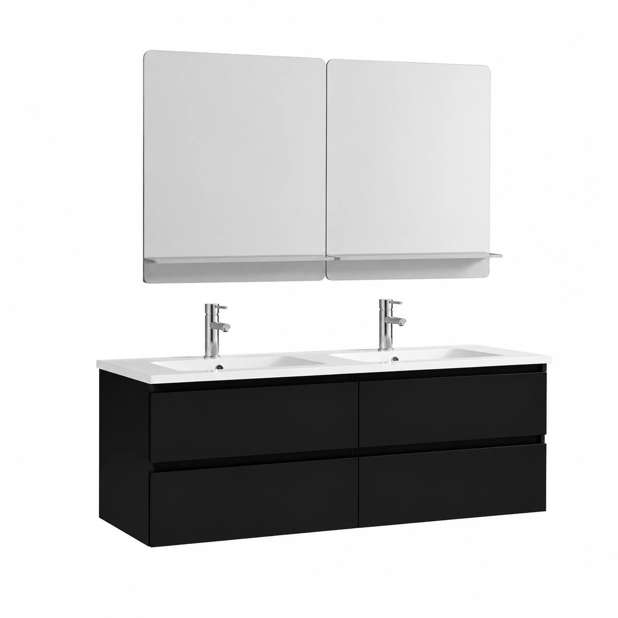 Waschtischunterschrank – 120 cm, Schwarz