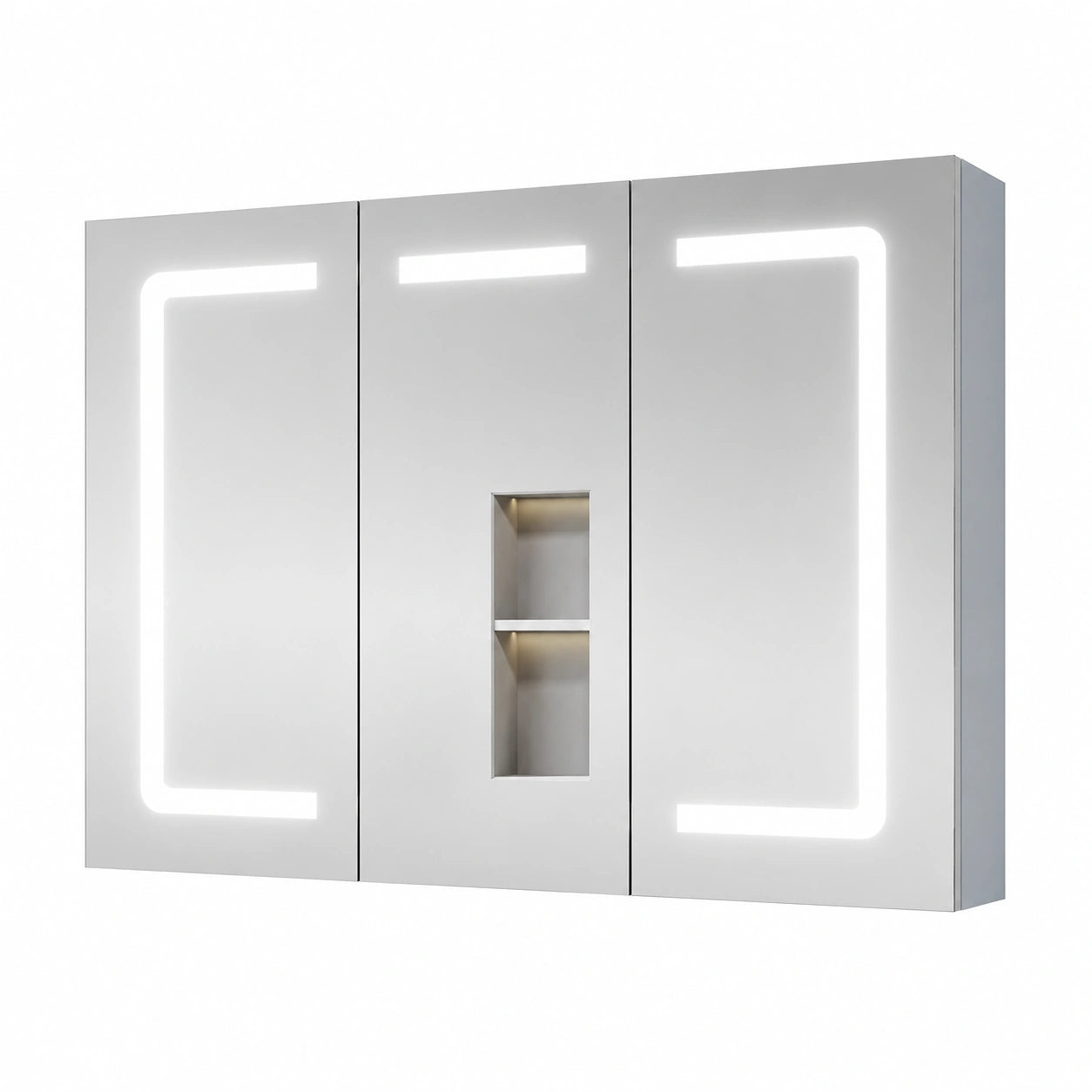 Spiegelschrank – 90 × 60 cm, Grau, für Badezimmer