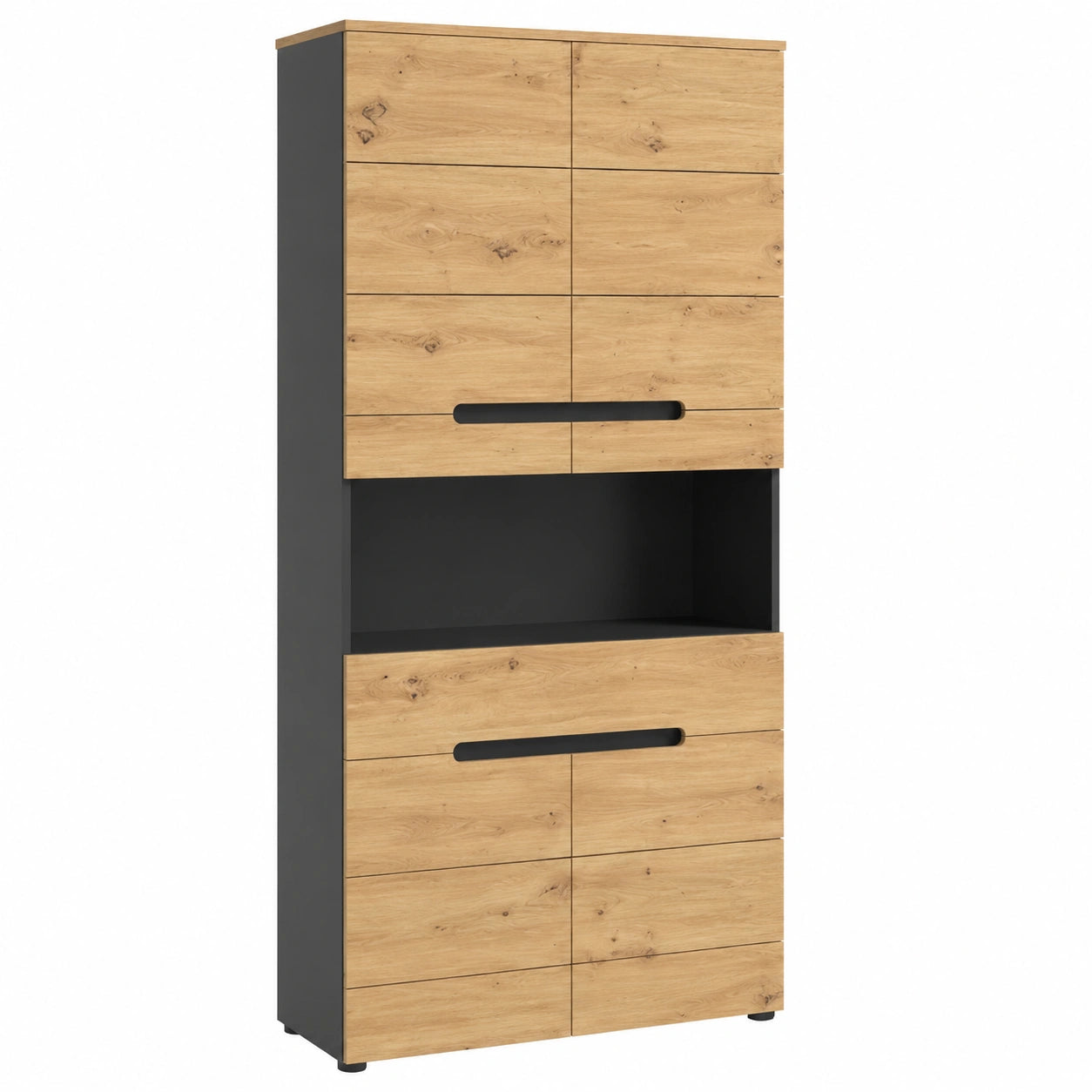 Hochschrank – 76 × 193 × 34 cm, Grau