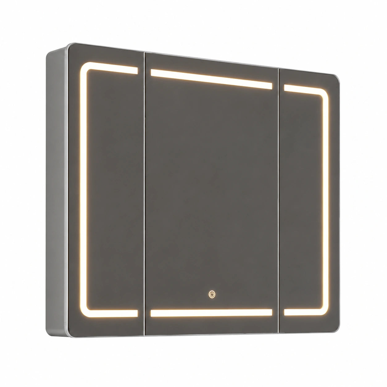 Spiegelschrank – 16,5 × 100 × 75 cm, mit LED-Beleuchtung, für Badezimmer